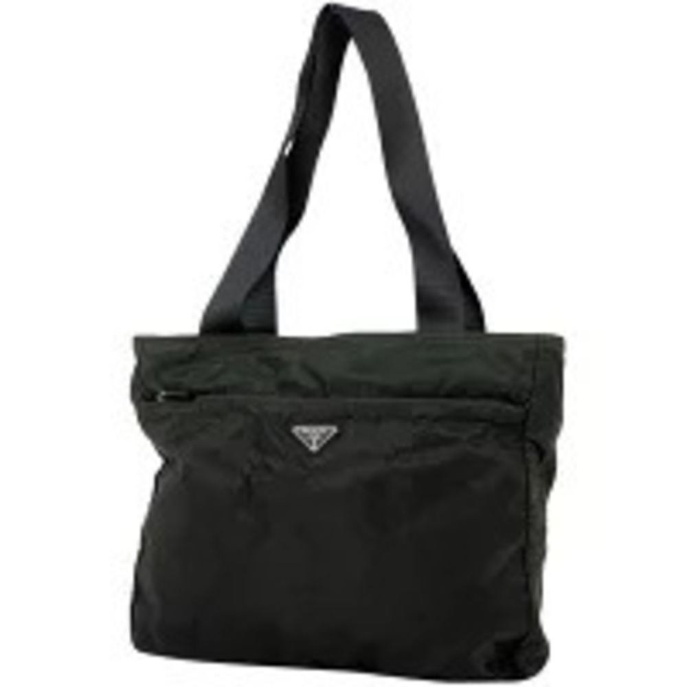 Prada Tessuto Crossbody Plate Tote Bag Shoulder Nero Black